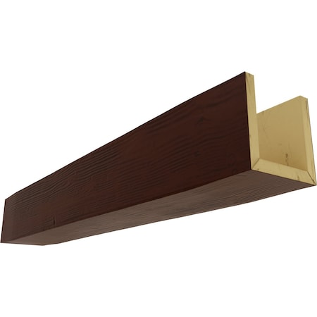 3-Sided (U-beam) Sandblasted Endurathane Faux Wood Ceiling Beam, NaturaL Pecan, 10W X 4H X 8'L